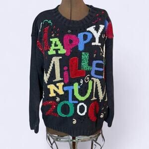 Studio works vintage happy millennium sweater cotton blend women's 1X